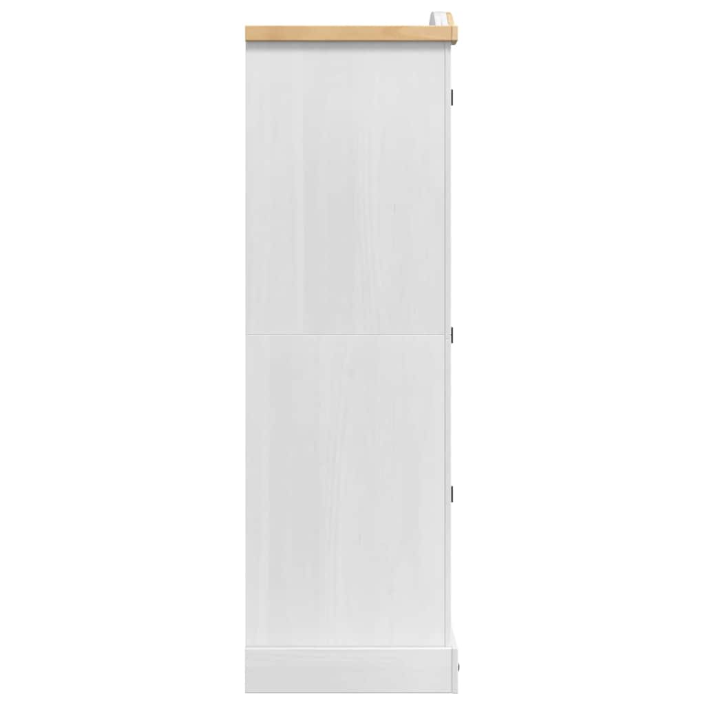 vidaXL Kleiderschrank Weiß 101 x 52 x 170 cm Massives Kiefernholz