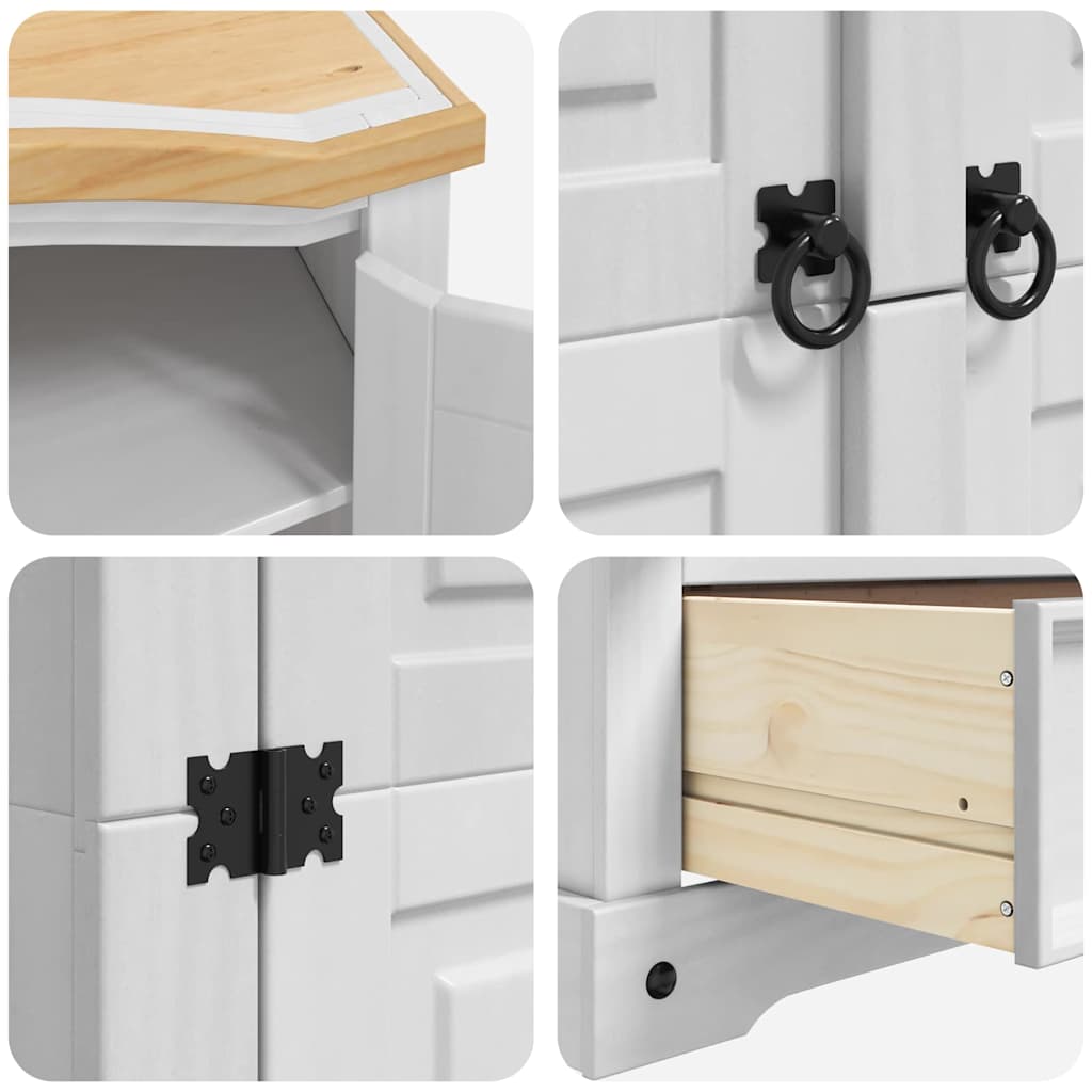 vidaXL Kleiderschrank Weiß 101 x 52 x 170 cm Massives Kiefernholz