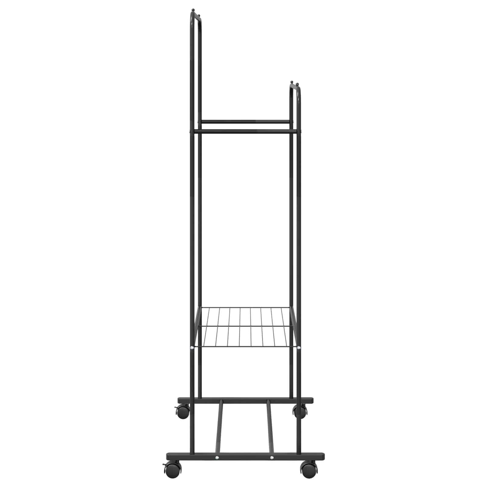 vidaXL Kleiderständer mit Regal Mit Rad mit Speicher Schwarz