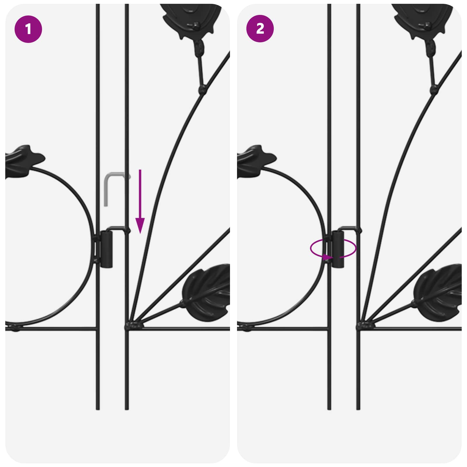 vidaXL Gartenzaun Spalier Schwarz 307 x 54,5 x 0,3 cm