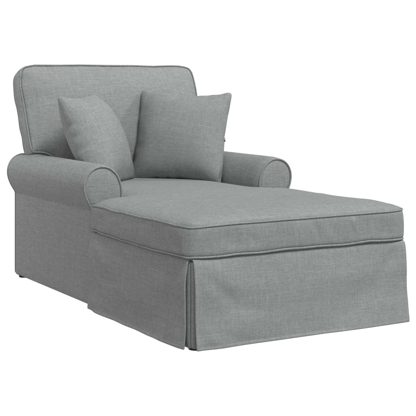 vidaXL Chaise Lounge mit Rock Hellgrau 91 x 157 x 91 cm Stoff