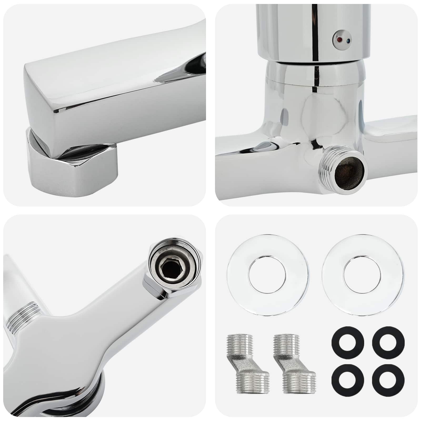 vidaXL Duschmischer Chrom G 1 / 2 Zoll Messing