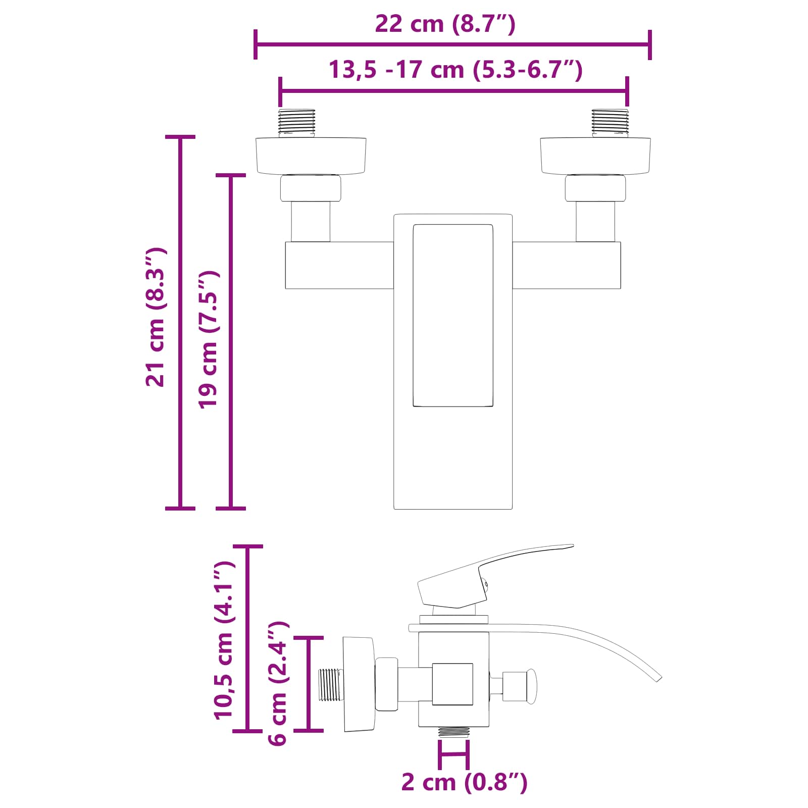 vidaXL Duschmischer Chrom G 1 / 2 Zoll