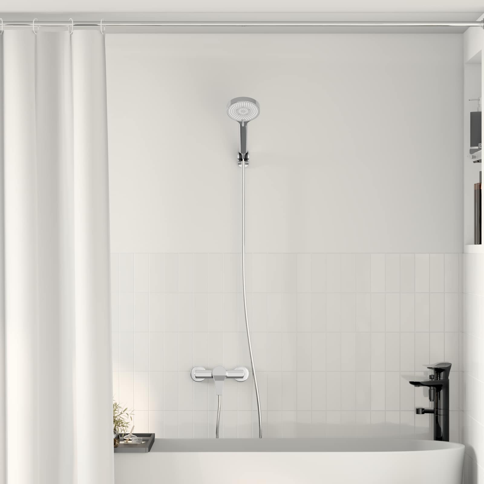 vidaXL Duschmischer Chrom G 1 / 2 Zoll Messing