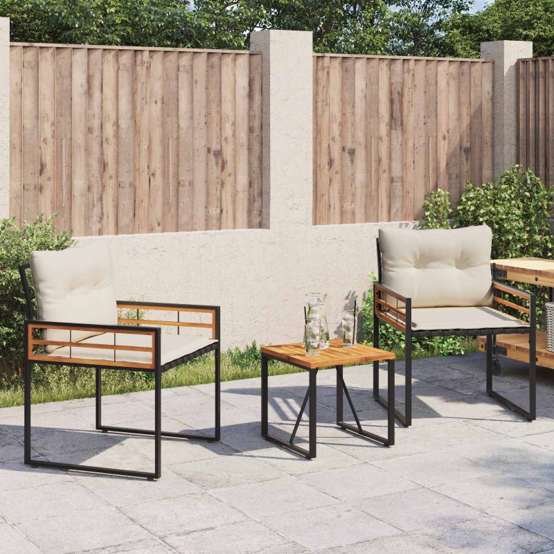 vidaXL Gartenmöbel Set mit Kissen 4 pcs Creme