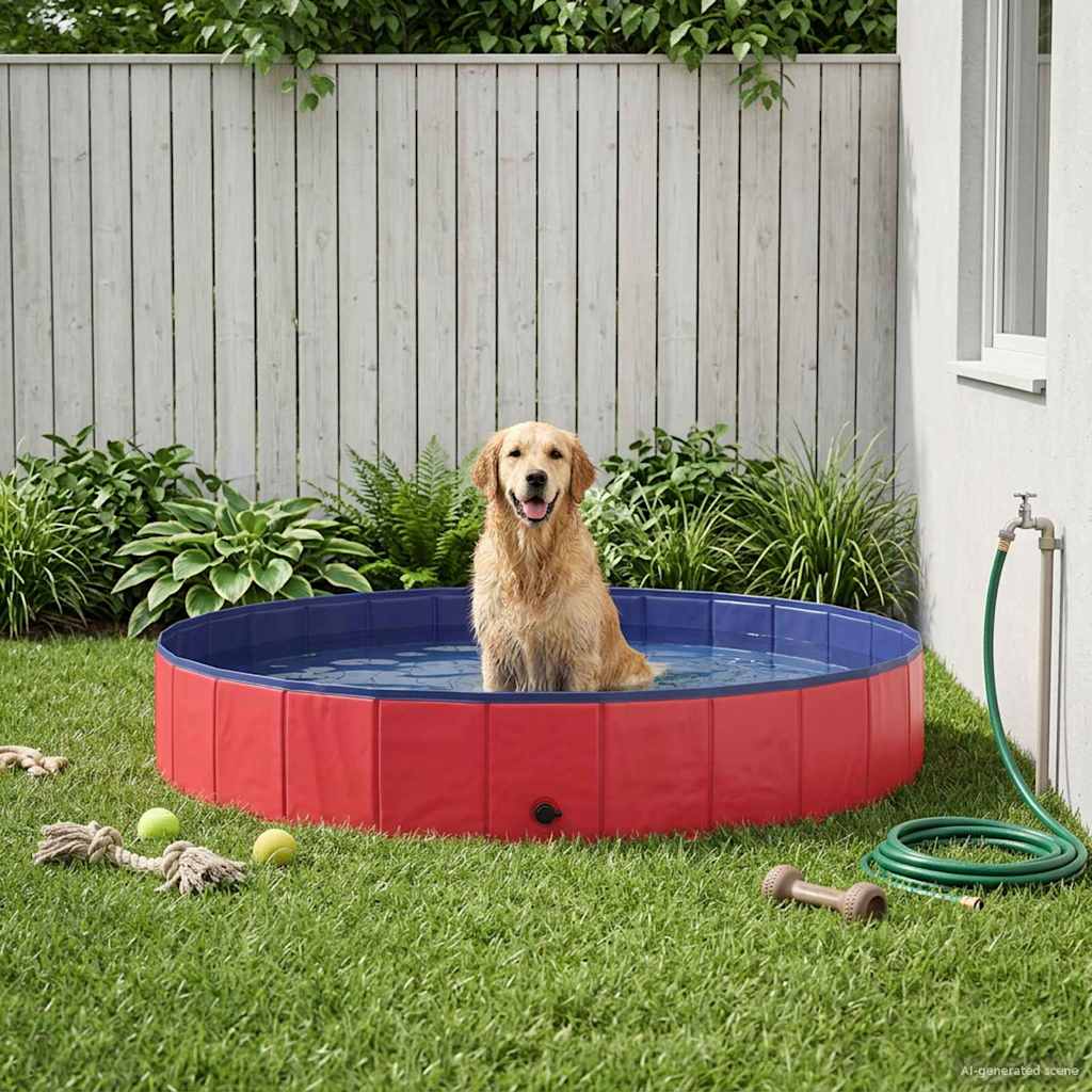 Hundepool Faltbar Rot 80×20 cm PVC
