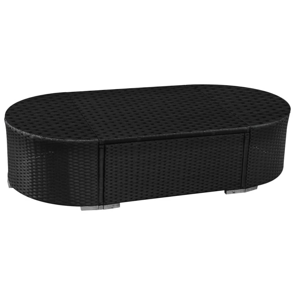 vidaXL 13-tlg. Garten-Lounge-Set mit Auflagen Poly Rattan Blau