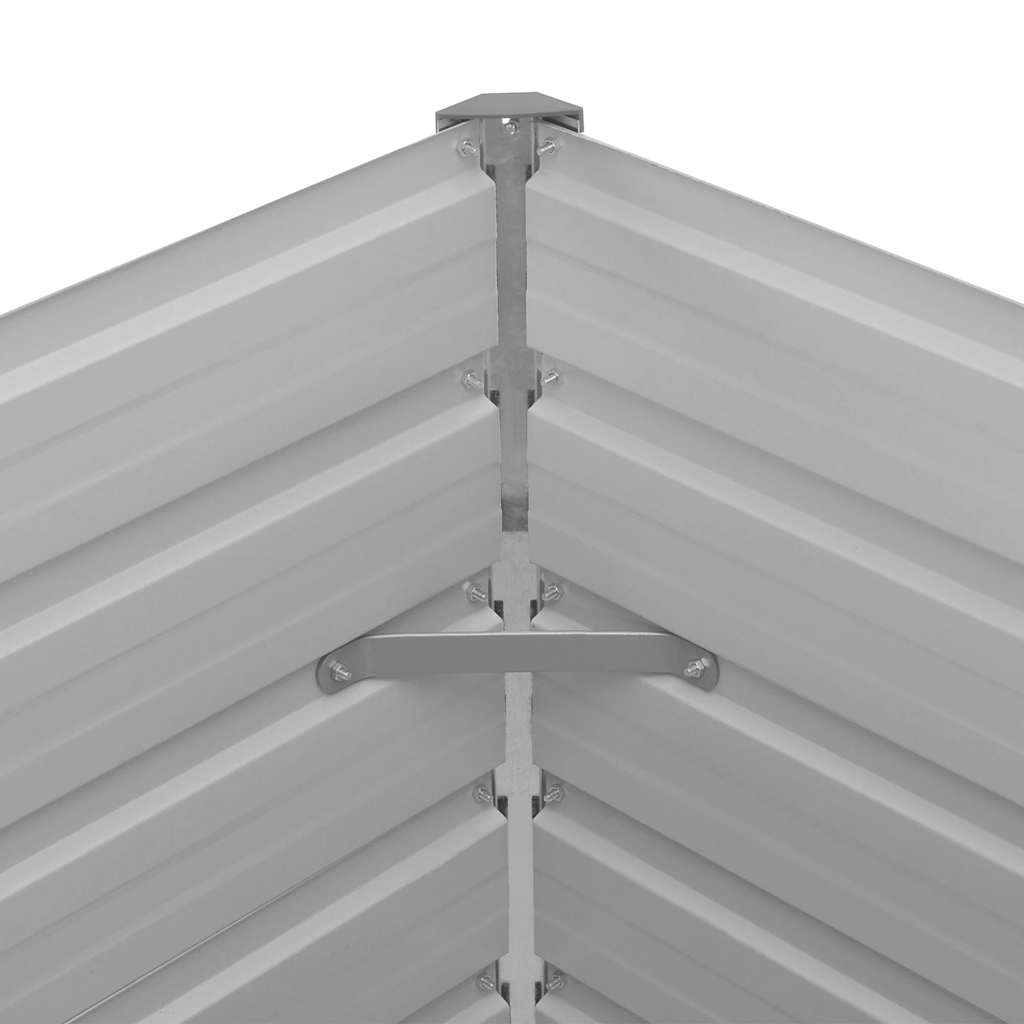 vidaXL Hochbeet 100 x 100 x 77 cm Verzinkter Stahl Grau