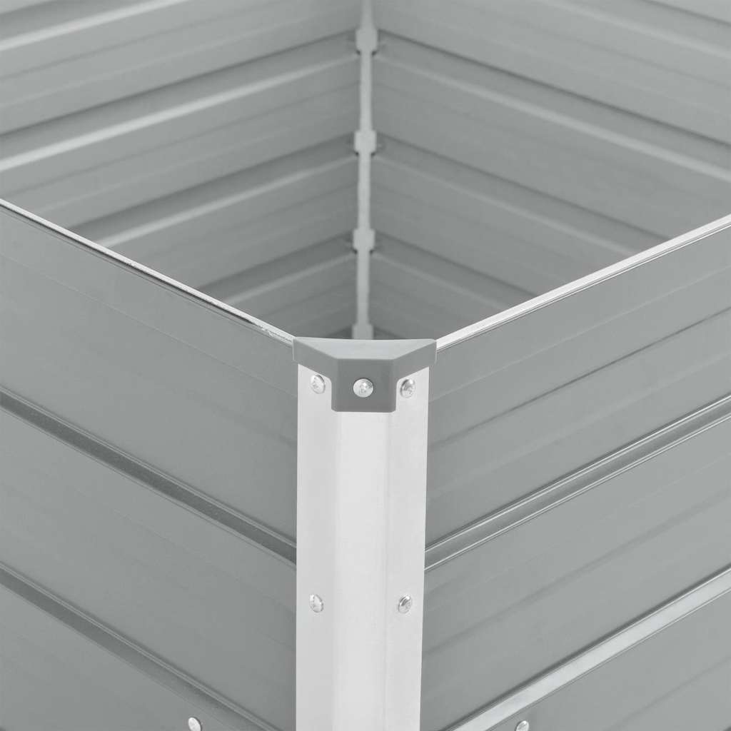 vidaXL Hochbeet 100 x 100 x 77 cm Verzinkter Stahl Grau