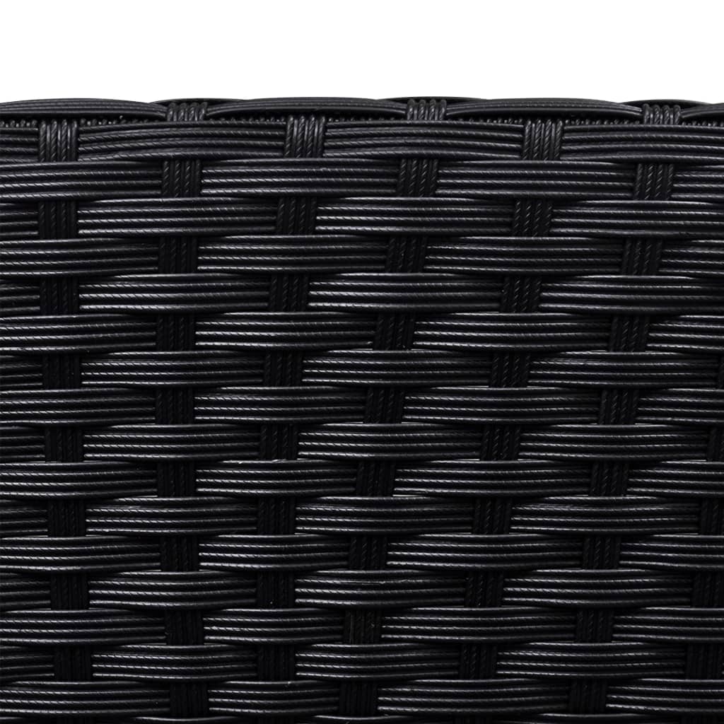 vidaXL Sonnenliege Poly Rattan Schwarz