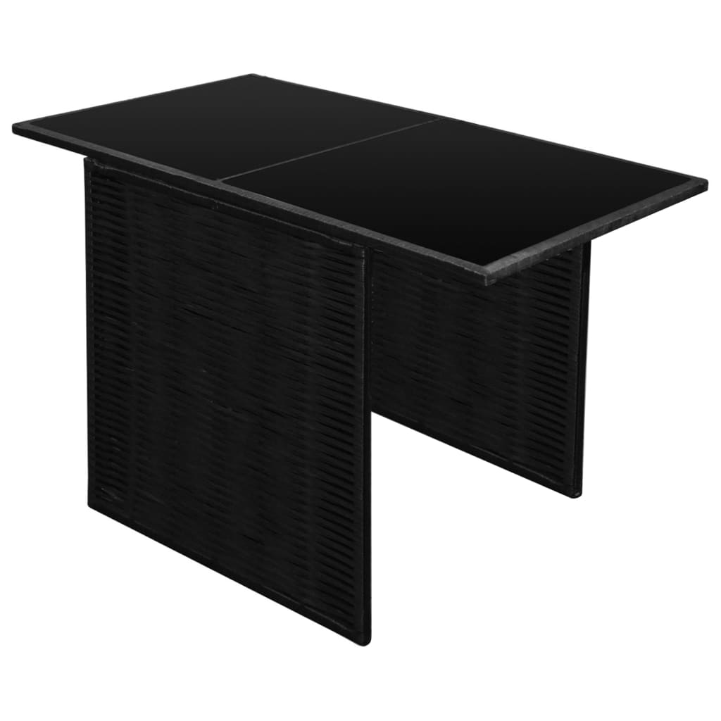 vidaXL 3-tlg. Bistro-Set mit Auflagen Poly Rattan Schwarz