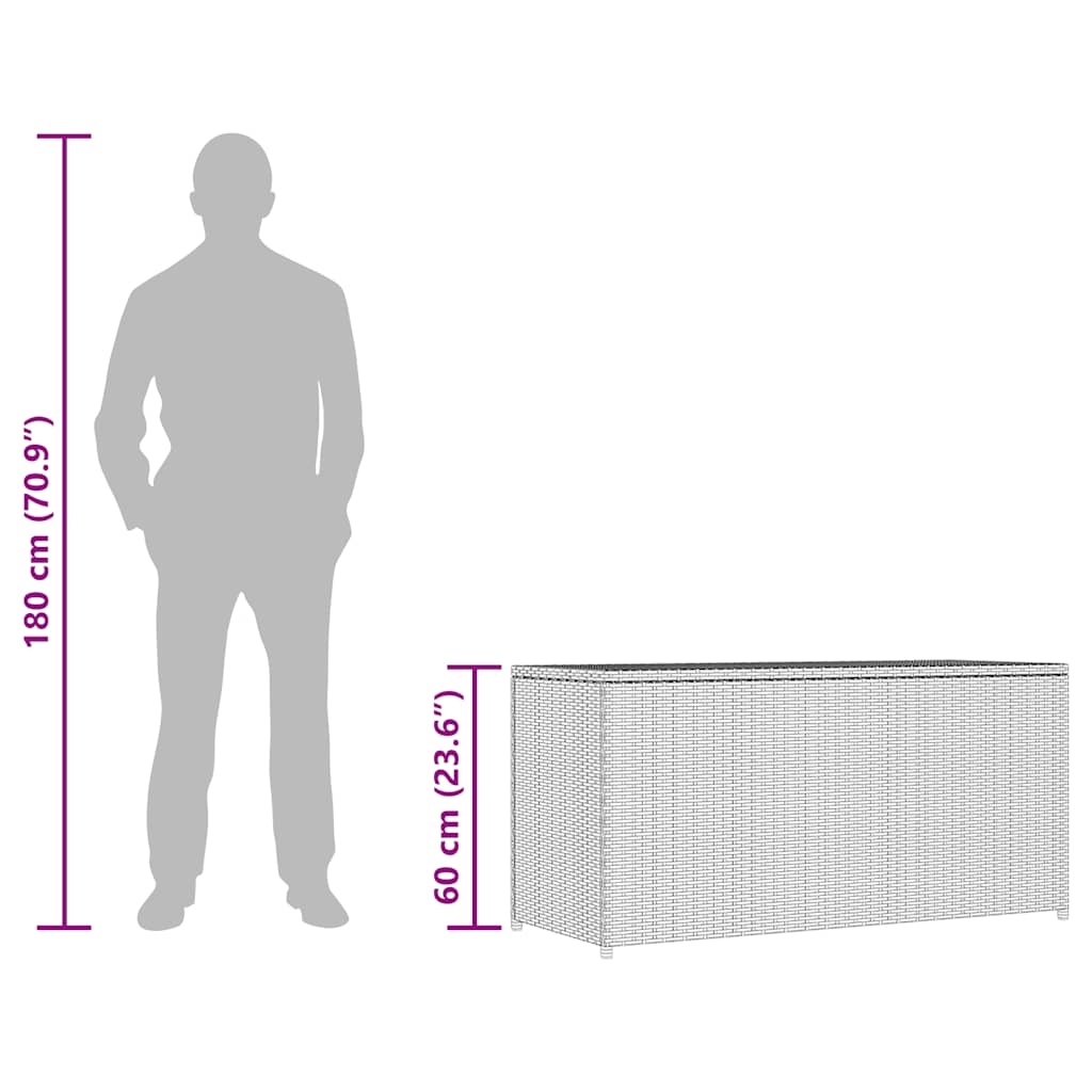 vidaXL Garten-Auflagenbox Schwarz 120x50x60 cm Poly Rattan