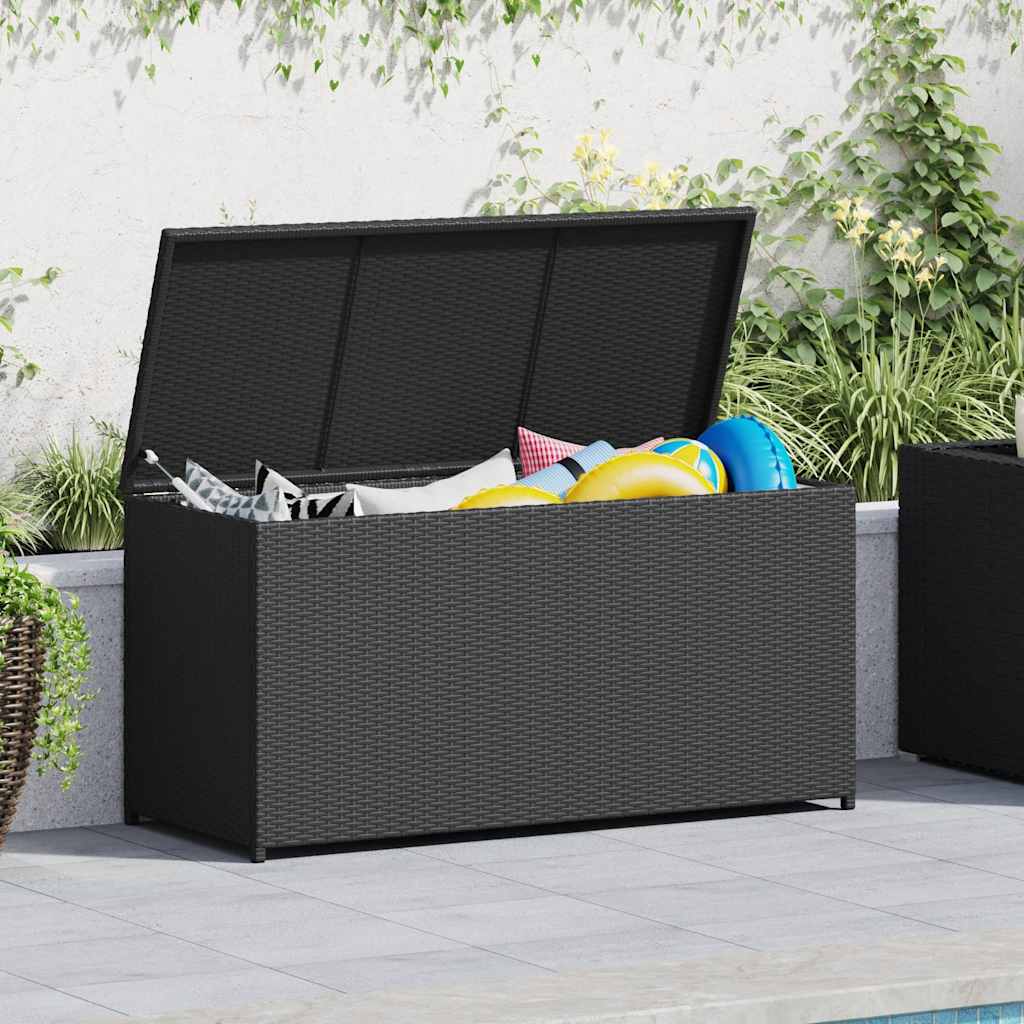 vidaXL Garten-Auflagenbox Schwarz 120x50x60 cm Poly Rattan
