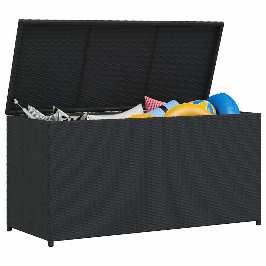 vidaXL Garten-Auflagenbox Schwarz 120x50x60 cm Poly Rattan