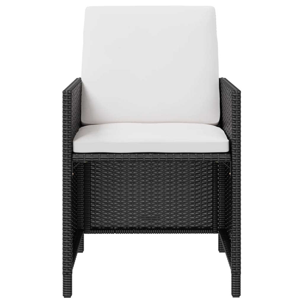 vidaXL 5-tlg. Garten-Essgruppe Poly Rattan Akazienholz Schwarz