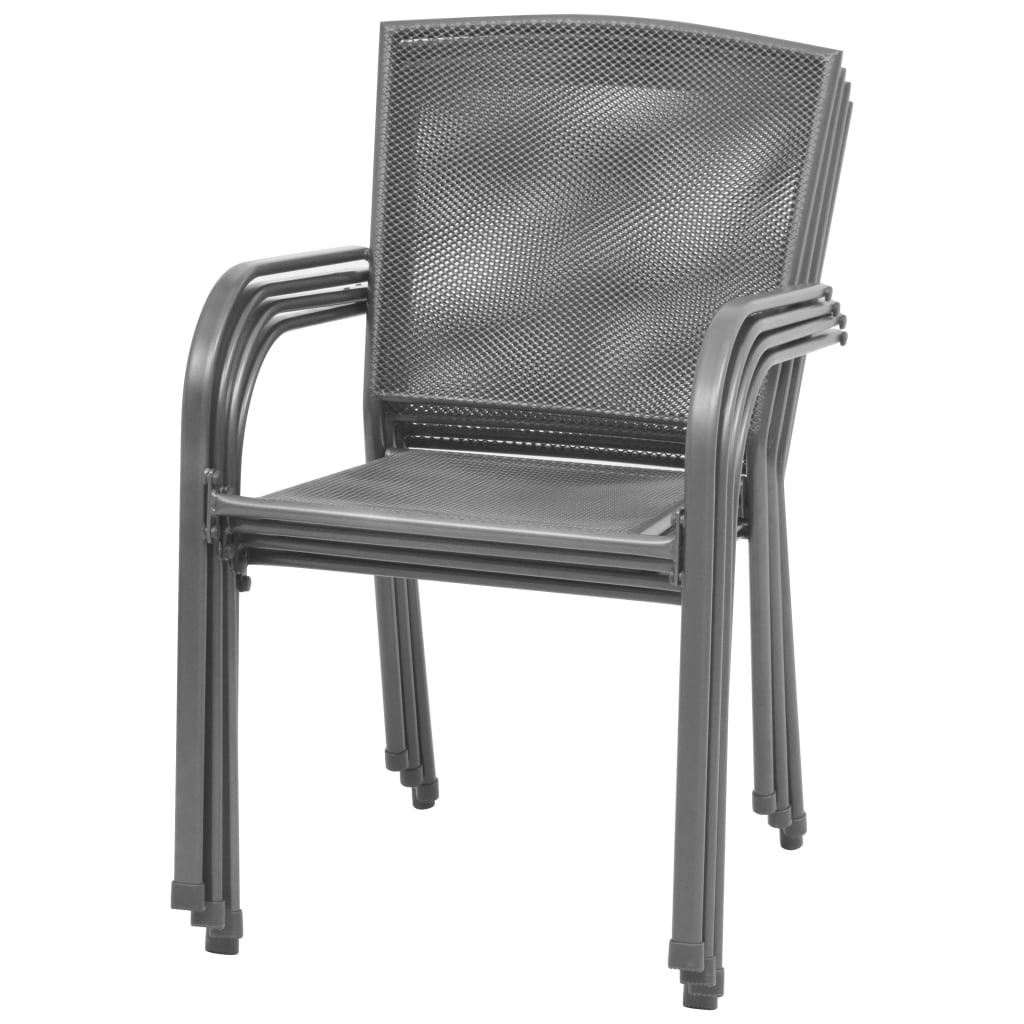 vidaXL 5-tlg. Garten-Essgruppe Stahl Anthrazit