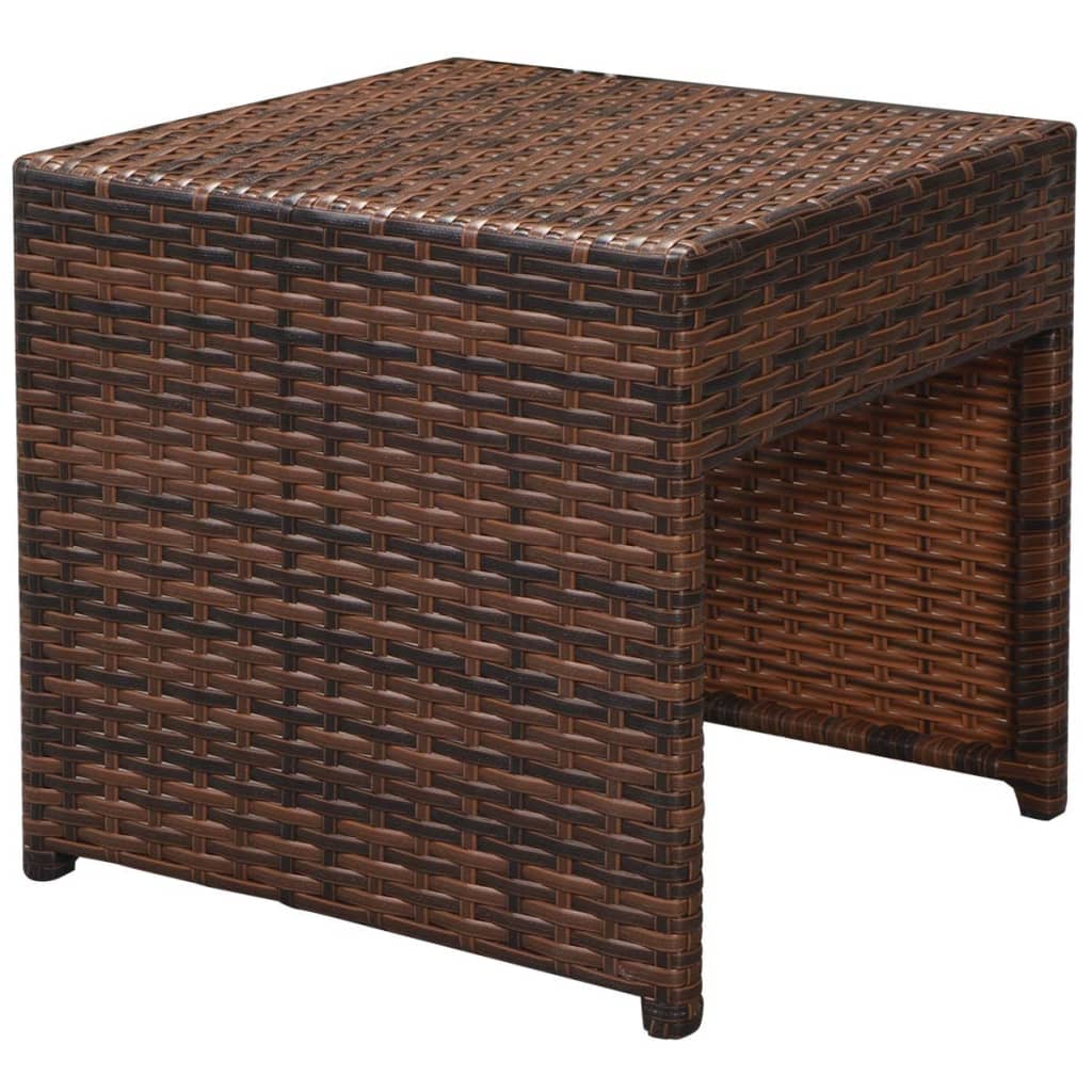 vidaXL 10-tlg. Garten-Lounge-Set mit Auflagen Poly Rattan Braun