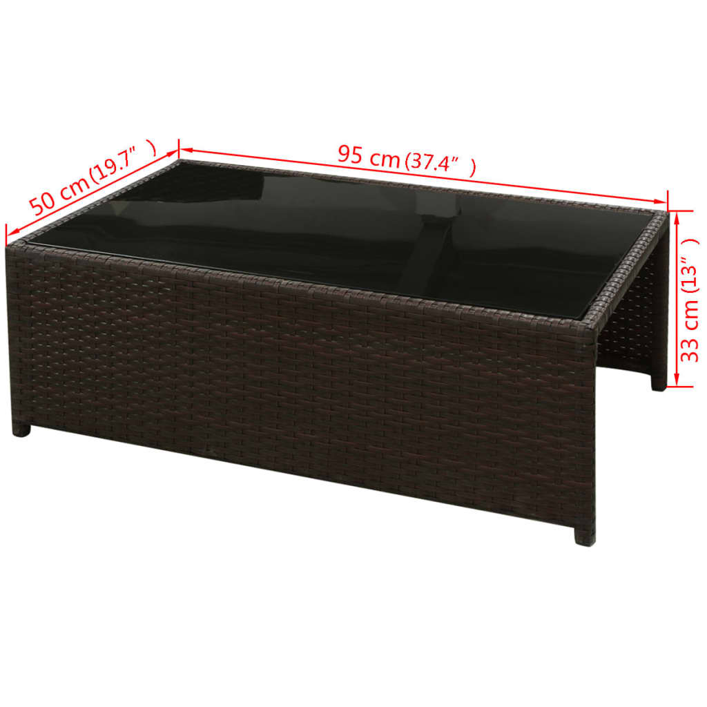 vidaXL 8-tlg. Garten-Lounge-Set mit Auflagen Poly Rattan Braun