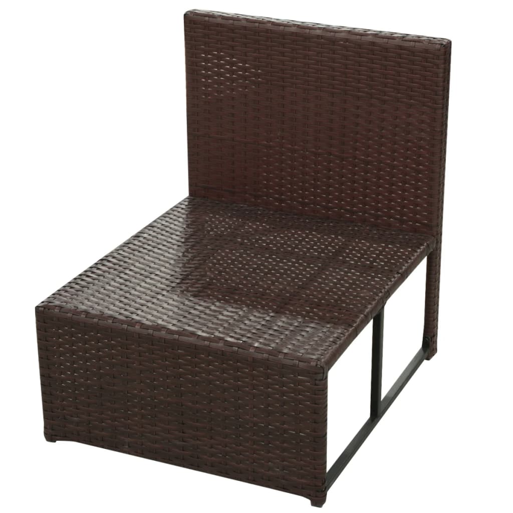 vidaXL 8-tlg. Garten-Lounge-Set mit Auflagen Poly Rattan Braun