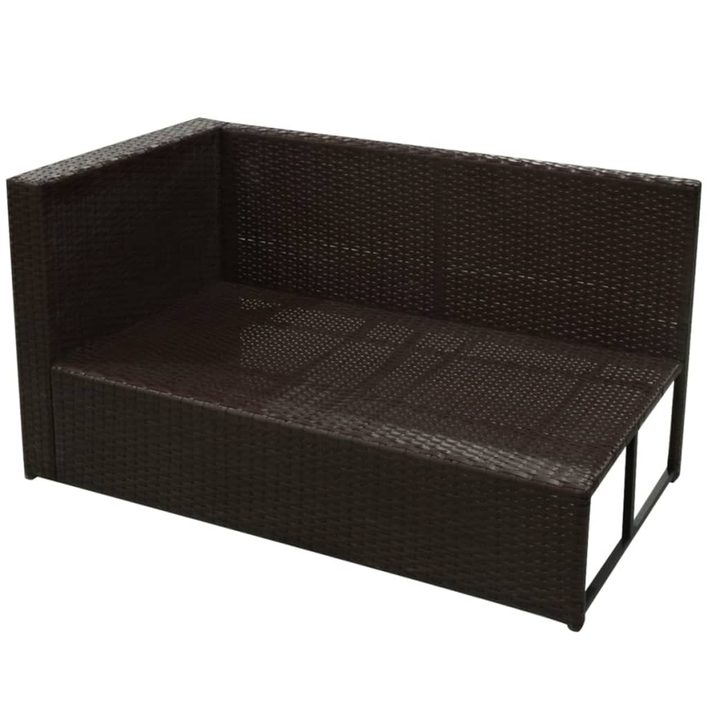 vidaXL 8-tlg. Garten-Lounge-Set mit Auflagen Poly Rattan Braun