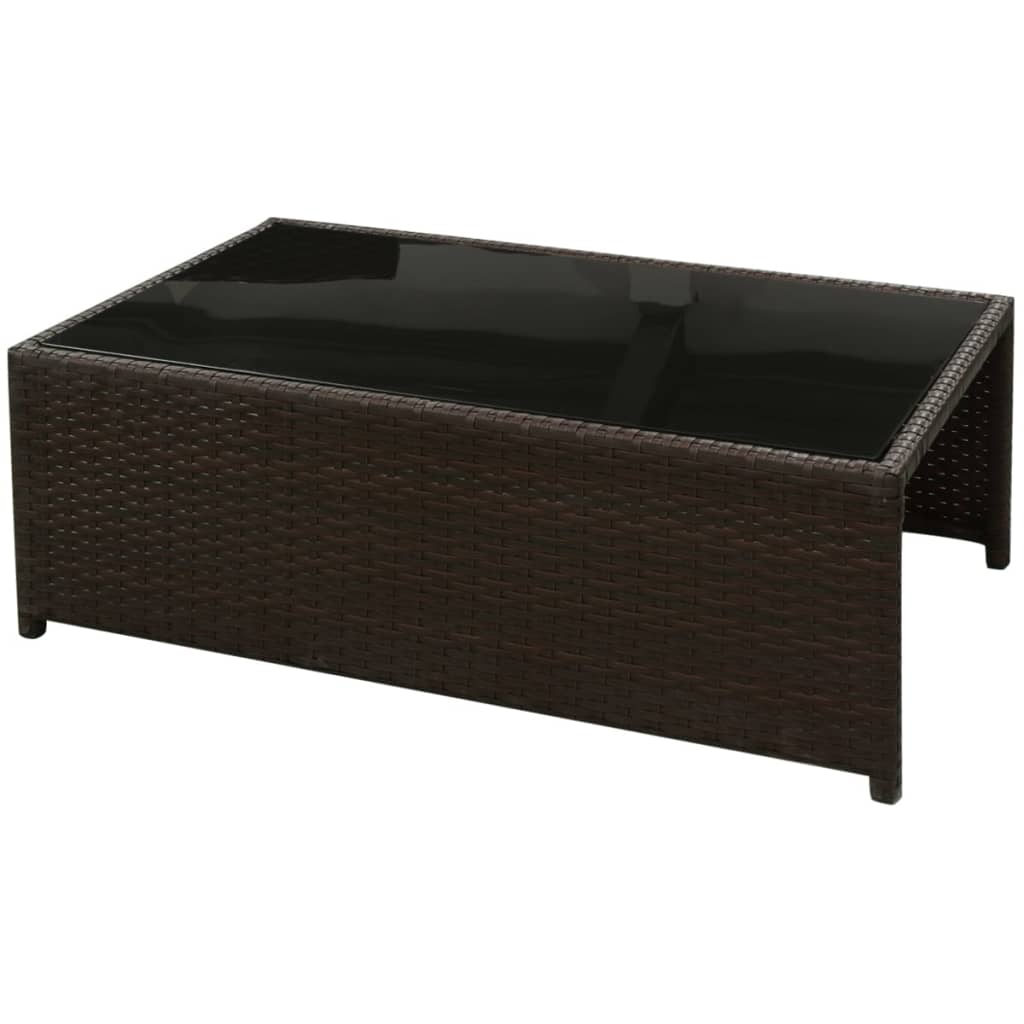 vidaXL 8-tlg. Garten-Lounge-Set mit Auflagen Poly Rattan Braun