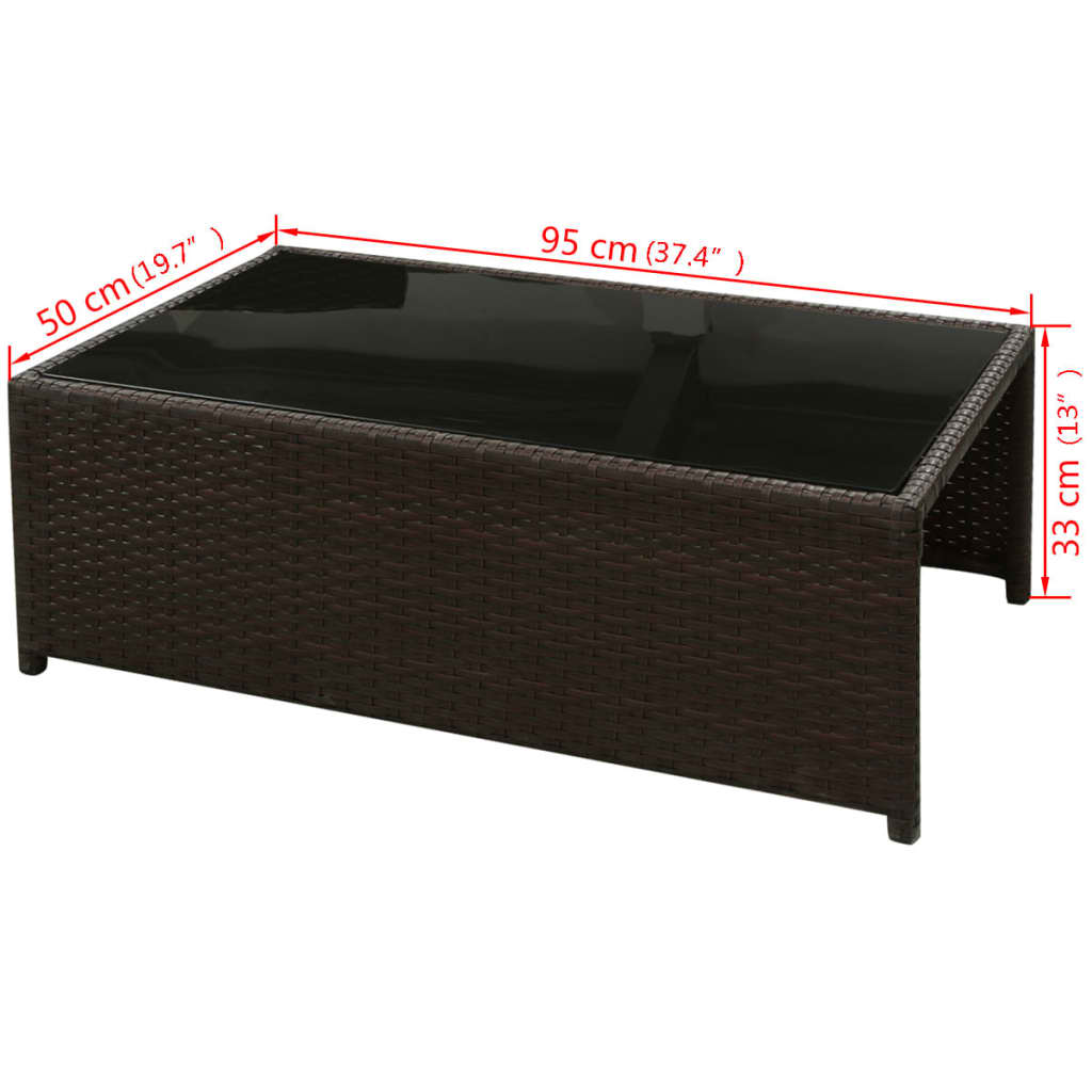 vidaXL 8-tlg. Garten-Lounge-Set mit Auflagen Poly Rattan Braun