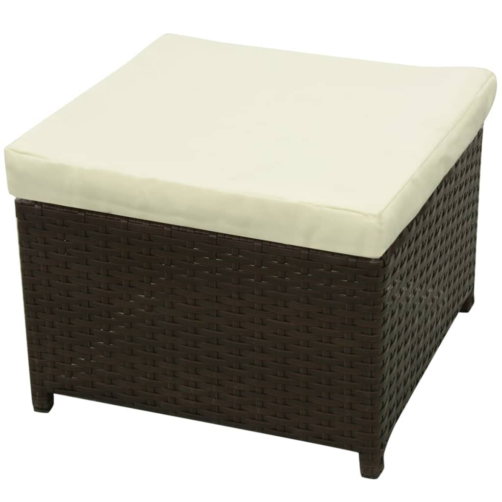 vidaXL 8-tlg. Garten-Lounge-Set mit Auflagen Poly Rattan Braun