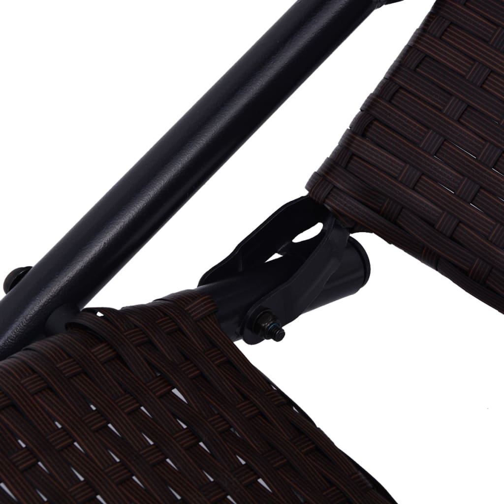 vidaXL Sonnenliege Klappbar Poly Rattan Brown