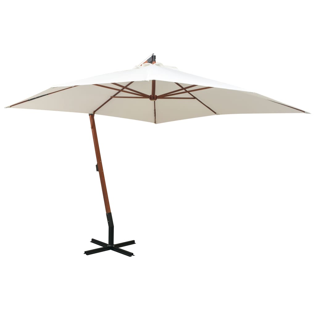 Ampelschirm mit Mast Anthrazit 3,5x2,9 m Massivholz Tanne