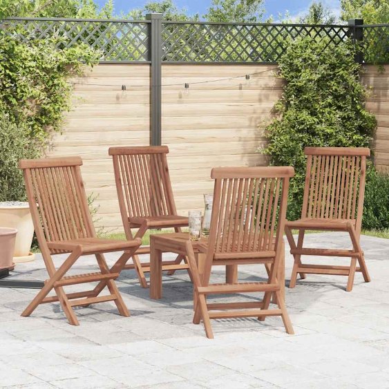 vidaXL Klappbare Gartenstühle 6 Stk. Massivholz Teak