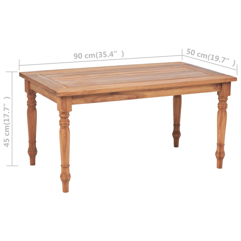 vidaXL Batavia-Couchtisch Teak 90x50x45 cm