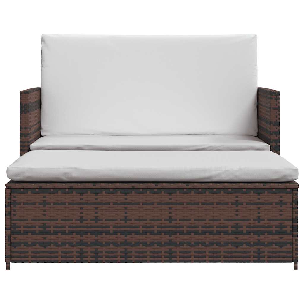 vidaXL Gartensofa Poly Rattan Braun