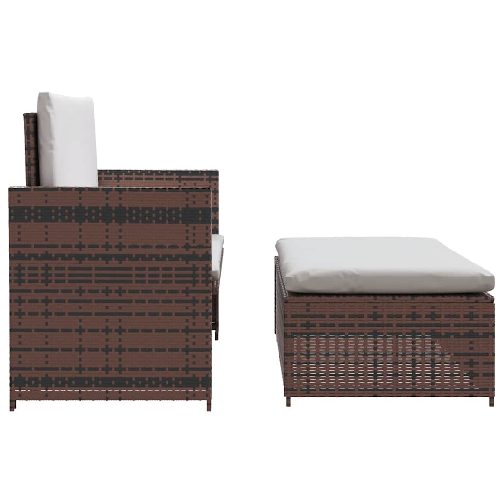 vidaXL Gartensofa Poly Rattan Braun