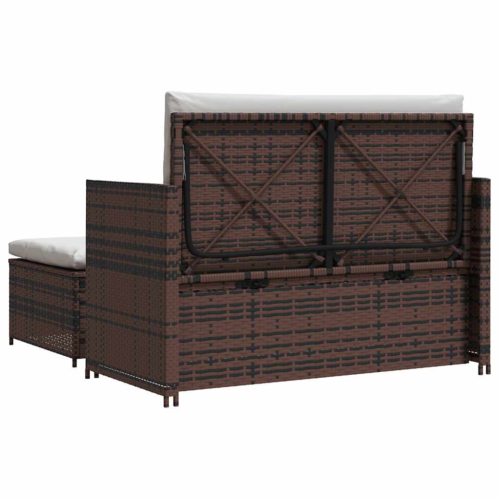 vidaXL Gartensofa Poly Rattan Braun