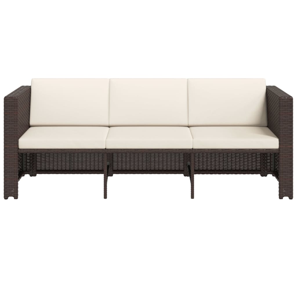 vidaXL 4-tlg. Garten-Lounge-Set mit Auflagen Poly Rattan Braun