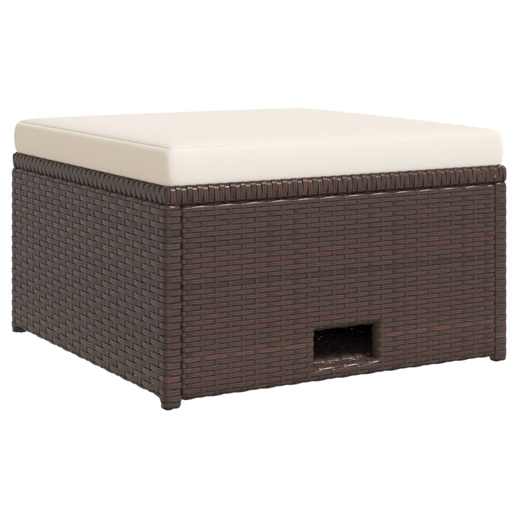 vidaXL 4-tlg. Garten-Lounge-Set mit Auflagen Poly Rattan Braun