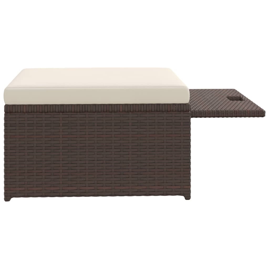 vidaXL 4-tlg. Garten-Lounge-Set mit Auflagen Poly Rattan Braun