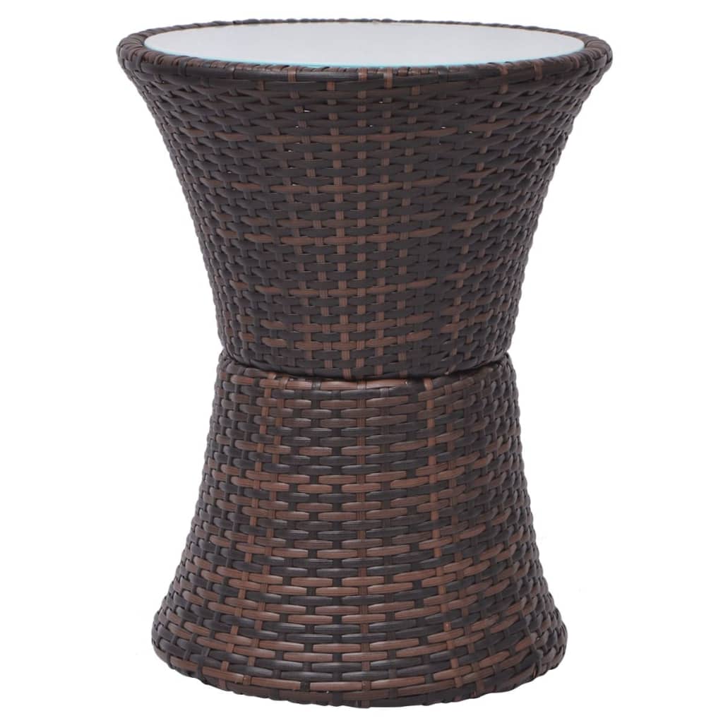 vidaXL 3-tlg. Bistro-Set mit Auflagen Poly Rattan Braun