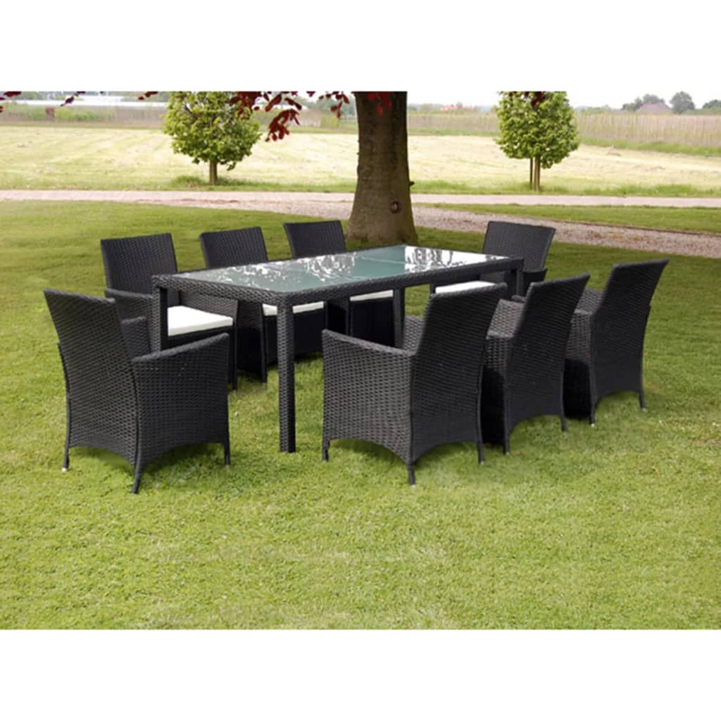vidaXL 3-tlg. Garten-Essgruppe Poly Rattan Braun
