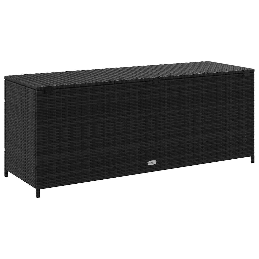 vidaXL Garden-Auflagenbox Schwarz 150x50x60 cm Poly Rattan