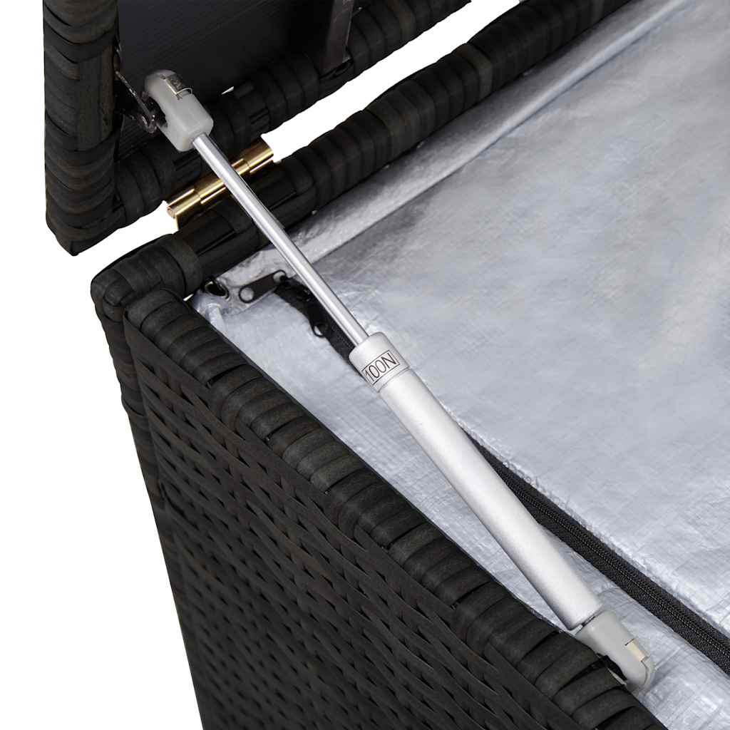 vidaXL Garden-Auflagenbox Schwarz 150x50x60 cm Poly Rattan