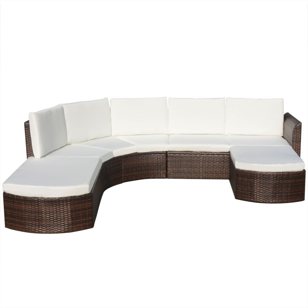 vidaXL 4-tlg. Garten-Lounge-Set mit Auflagen Poly Rattan Grau