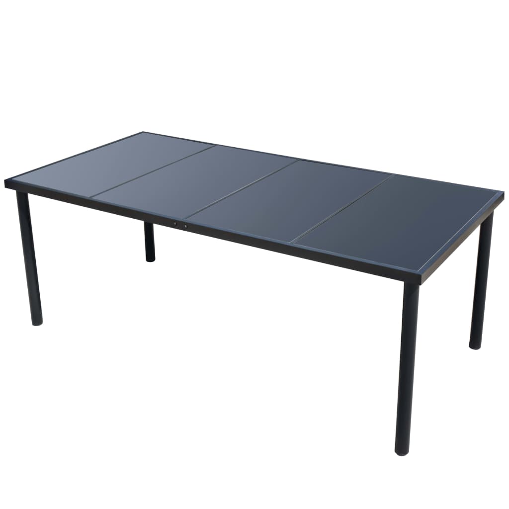 vidaXL 9-tlg. Garten-Essgruppe Stahl Schwarz