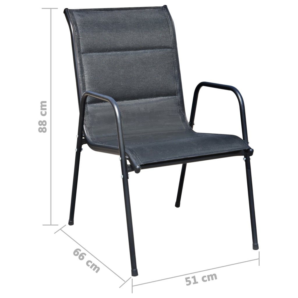 vidaXL 9-tlg. Garten-Essgruppe Stahl Schwarz