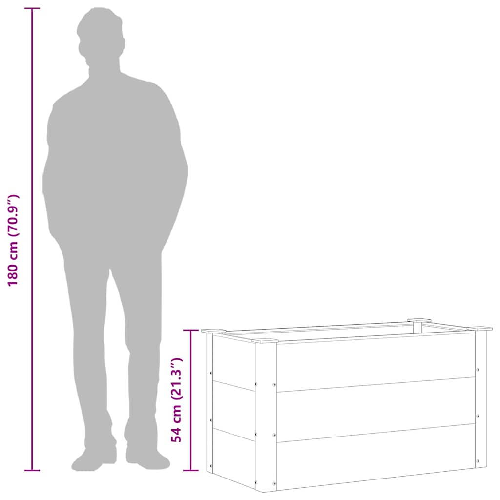 vidaXL Garten-Hochbeet WPC 100 x 50 x 54 cm Grau