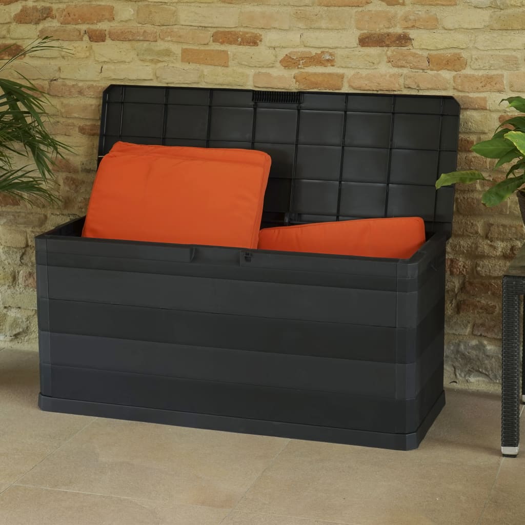 vidaXL Gartenbox Schwarz 117×45×56 cm