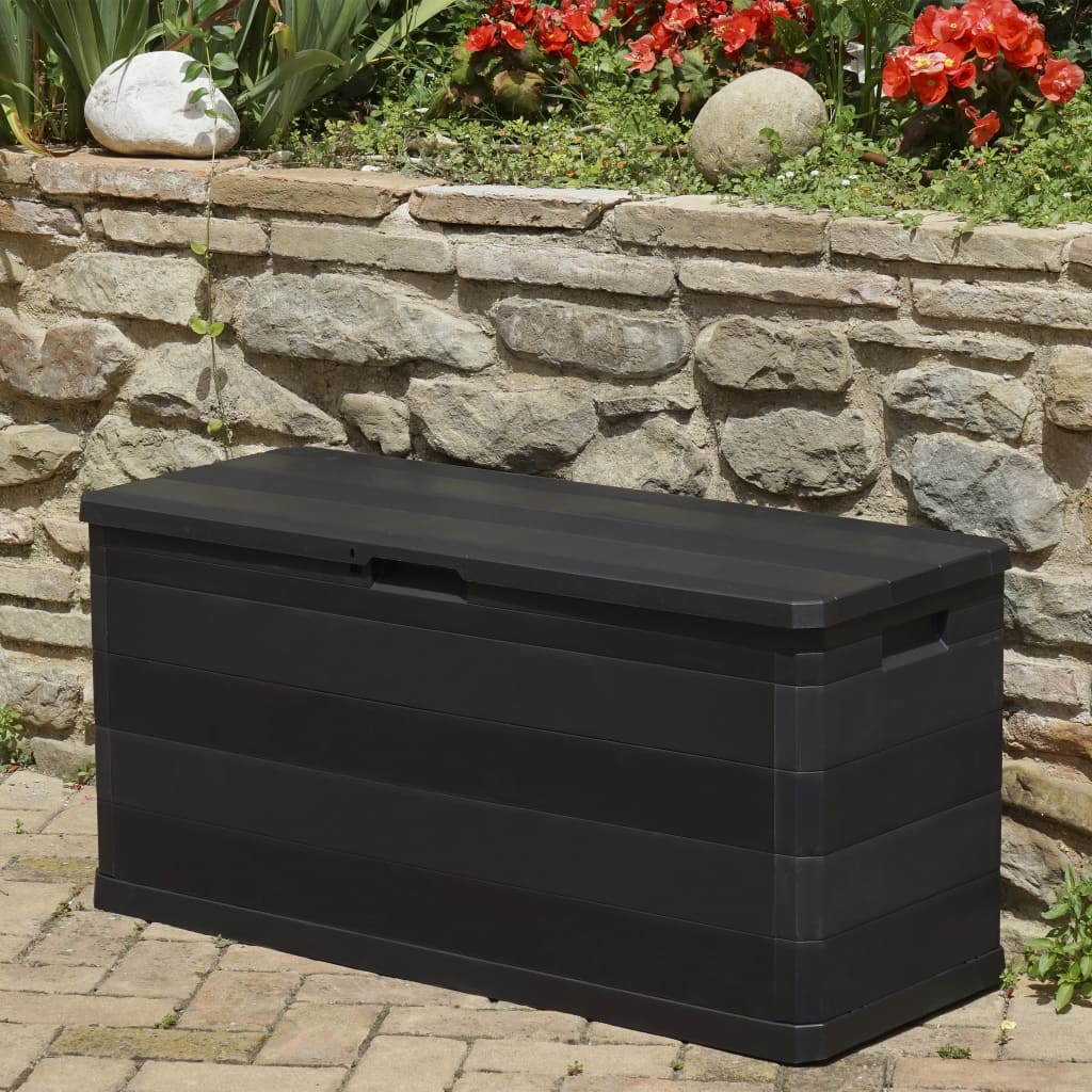 vidaXL Gartenbox Schwarz 117×45×56 cm
