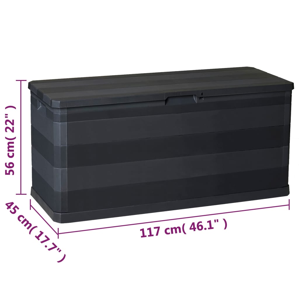 vidaXL Gartenbox Schwarz 117×45×56 cm