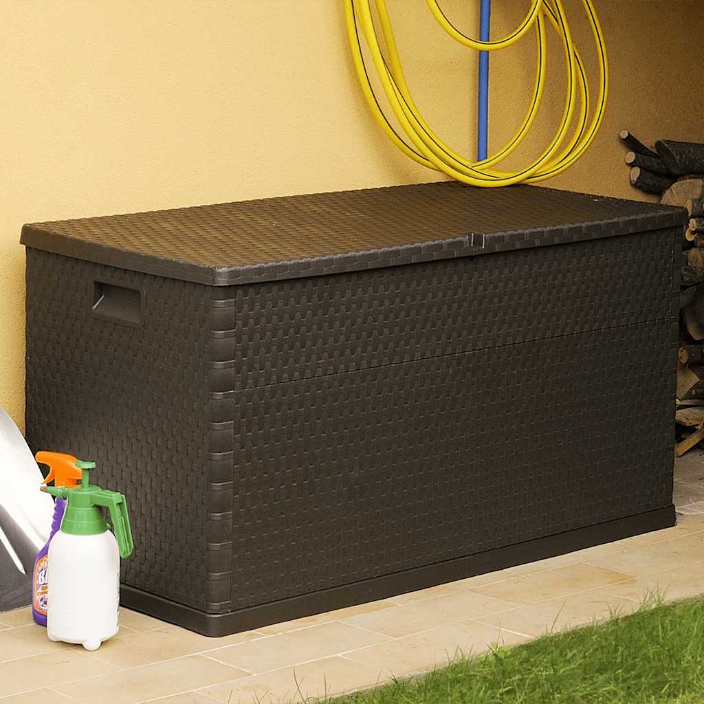 vidaXL Garten-Aufbewahrungsbox Braun 120x56x63 cm PP Rattan