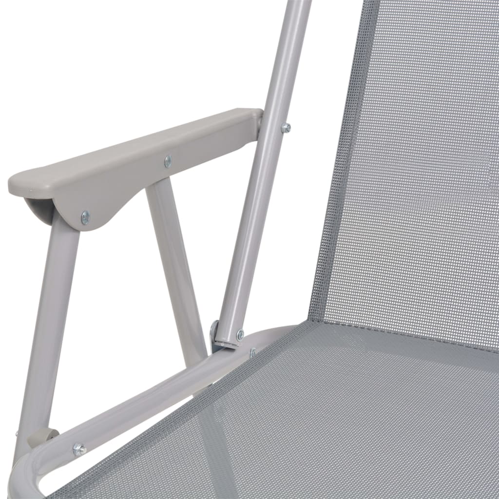 vidaXL 6-tlg. Garten-Essgruppe Stahl und Textilene Grau